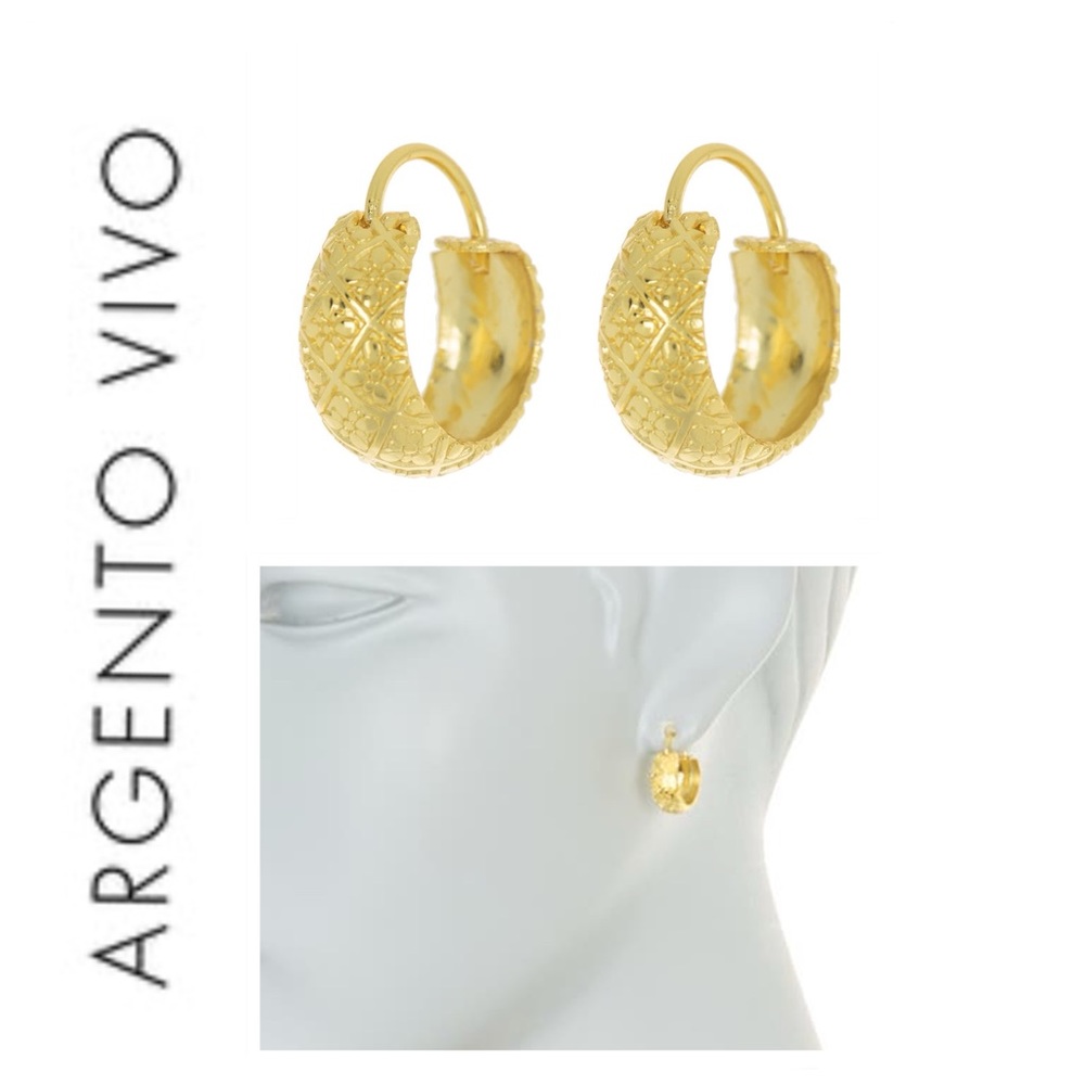 🐘 Argento Vivo 18K Gold Plated mini Hoop Earrings